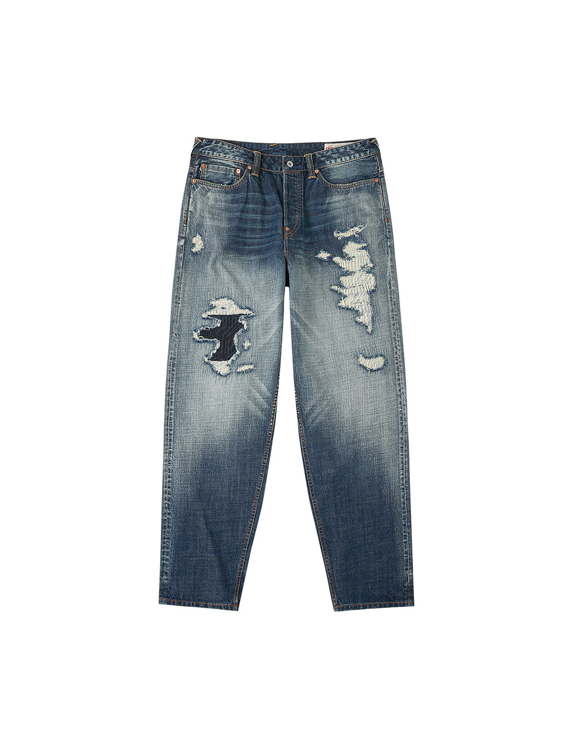 Washed Distressed Daicock Relax Fit Jeans #2030